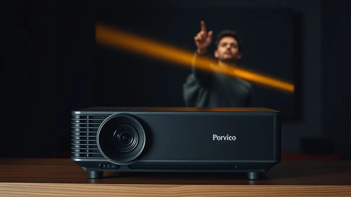 Vidéoprojecteur portable Nebula projetant un film en extérieur