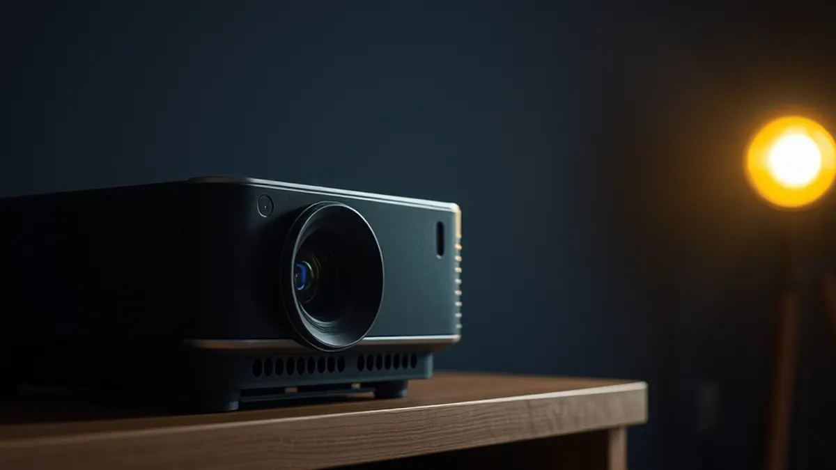 Vidéoprojecteur Samsung The Premiere projetant une image dans un salon